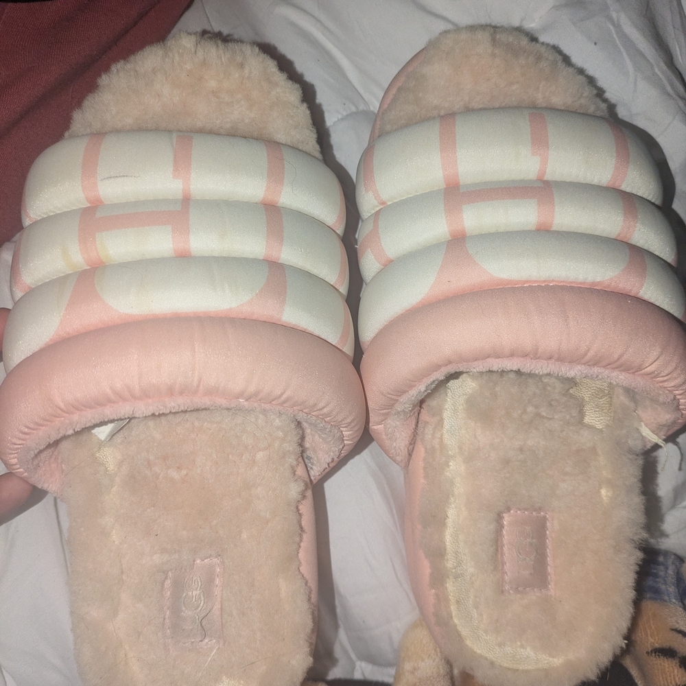 UGG Pink Fluffy Slippers